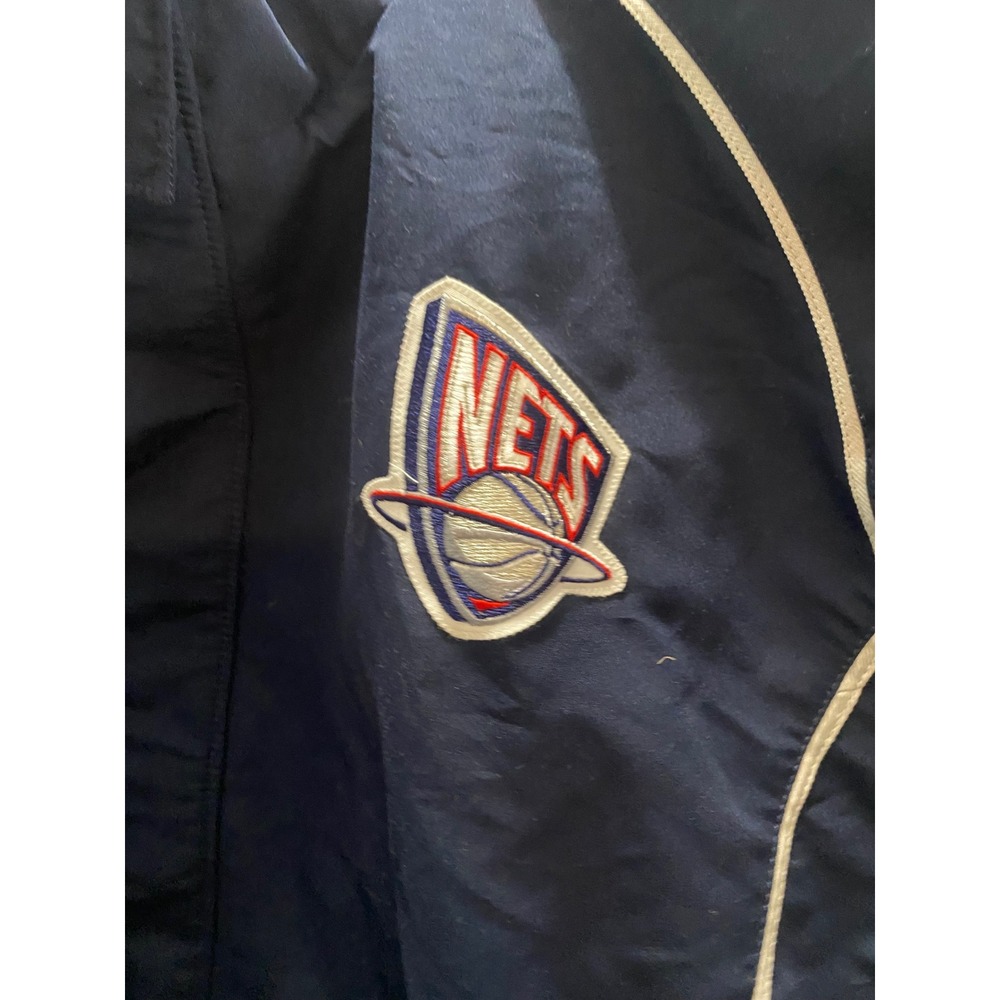 Vintage NBA Champion Brooklyn Nets Mens Navy Blue Track Jacket Size 52 Y2K